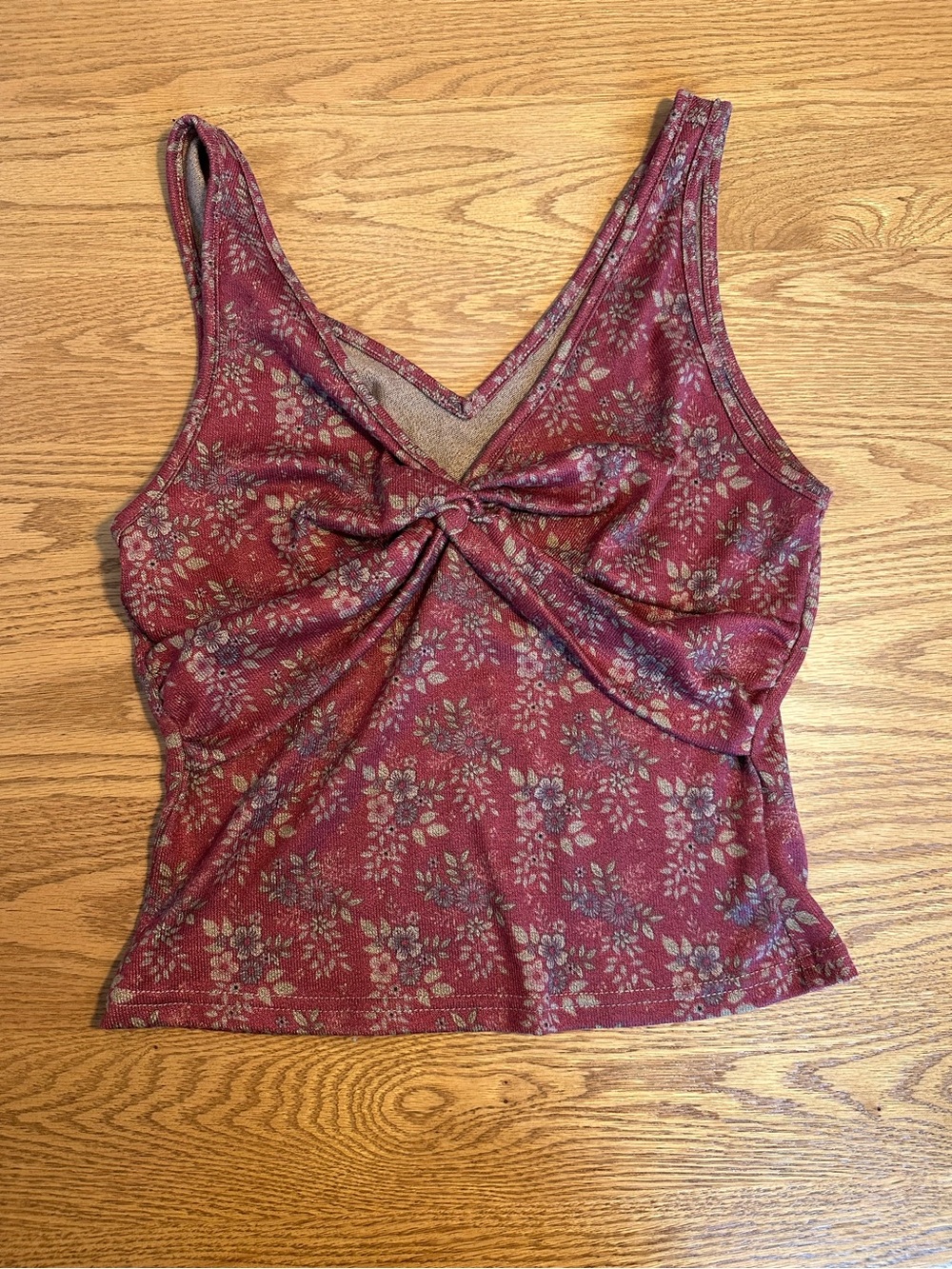 Red floral tank top